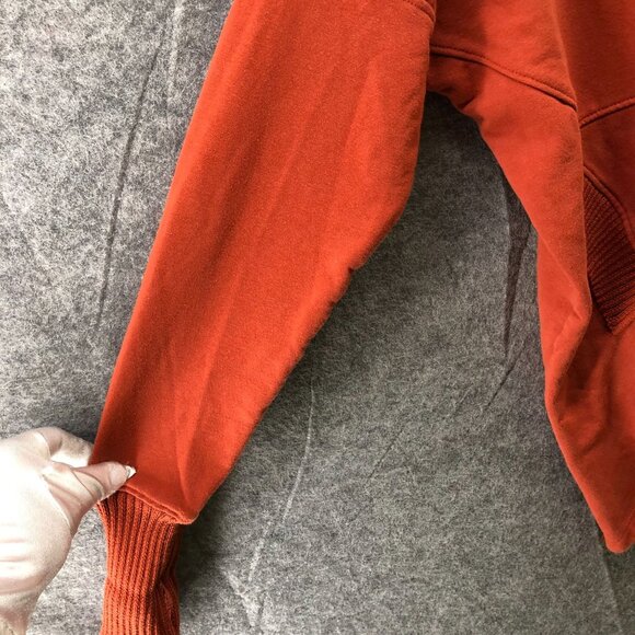 Bucket List Oversized Hoodie Womens M Snap Pullover Cotton Dolman Burnt Orange - Picture 7 of 11